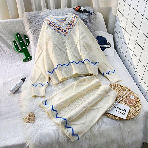 

two piece outfits for women 2020 new fall v-neck clothes knitwear casual fashion korean suit femme roupas 2 piece set, Gray