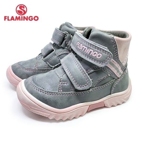 

flamingo autumn felt grey kids boots size 22-27 anti-slip shose for girl 202b-z5-2041 y201028, Black;grey