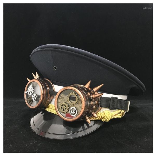 

men hat with gear classes black cotton hat captain guard 3 size1, Blue;gray