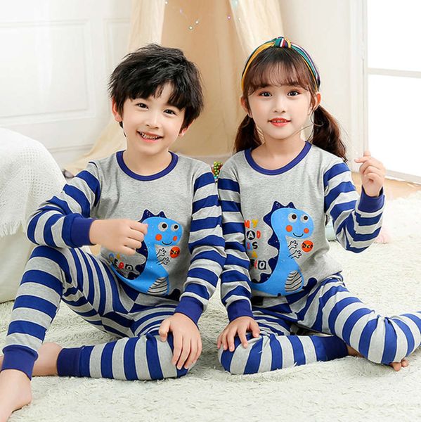 

cotton housewear thin pajamas children's boys and girls underwear set boys' summer air-conditioned cloth autumn pants, Blue;red