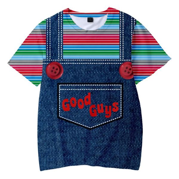 

2020 good guys chucky casual 3d print cosplay fashion summer print game children's wear kids clothing t-shirts, White;black