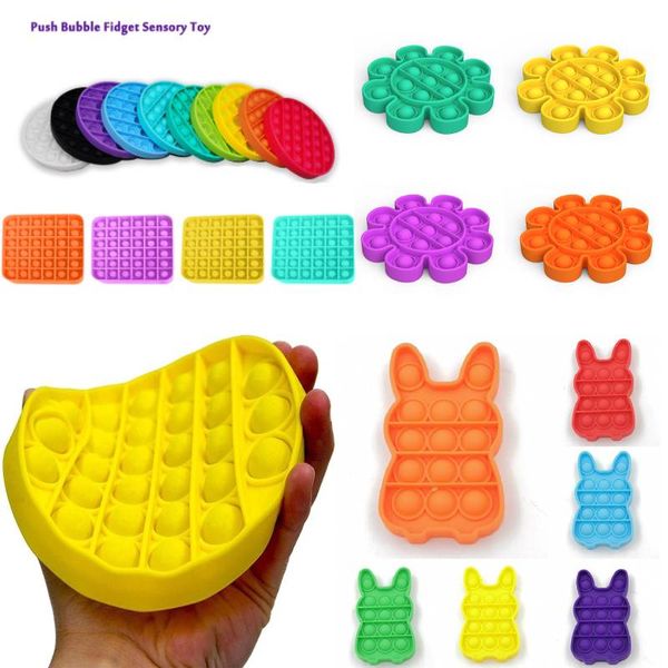 

pop it fidget toy push bubble toys autism special needs stress reliever helps relieve increase focus soft squeeze