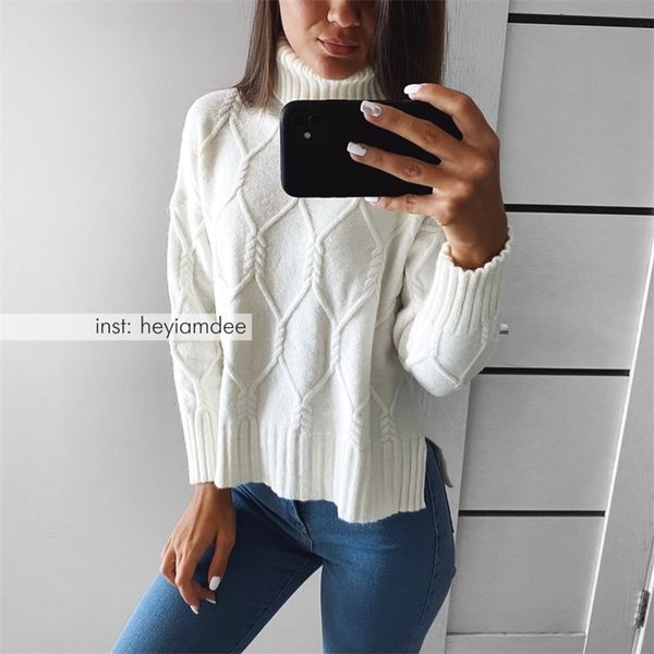 

women oversized sweater korean turtleneck batwing sleeve pullovers thick autumn winter clothes for woman y200910, White;black