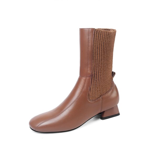 

women's 2021 flying knitted wool barrel elastic boots classic cyberstar shoes europe and america 1 ar7j, Black