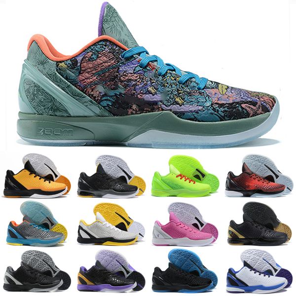 

style black mamba vi 6 prelude all star mvp sports shoes mamba 6 green black men basketball shoes size40-47