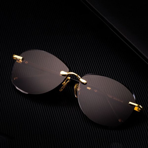 

vintage retro glasses sunglasses crystal brown sunglass rimless sun oculos men stone lens women glass pilot goggles male wepma, White;black