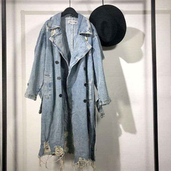 

owen seak men parker denim coats jackets high street men's clothing trench spring dust coats jackets windbreaker black trench1, Tan;black