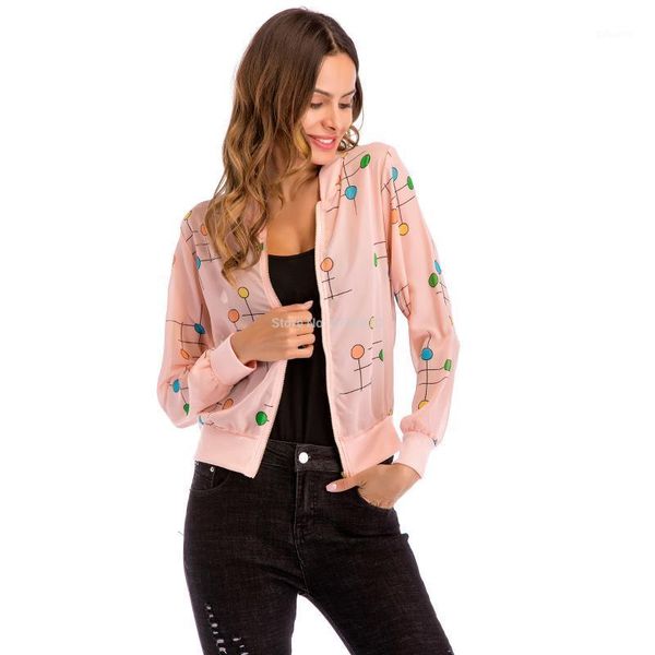 

2020 new beach blouse long-sleeved women's colour round dot zipper cardigan coat size m  xl xxl1, Black;brown