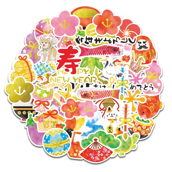 

5 sets=250pcs japanese ins wind cartoon sticker water cup computer helmet sticker