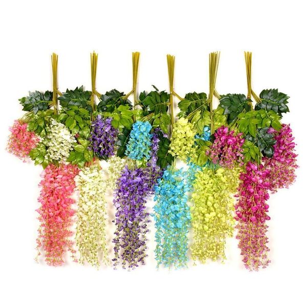 

artificial flowers silk wisteria fake garden hanging flower plant vine home wedding party e jlltib sinabag