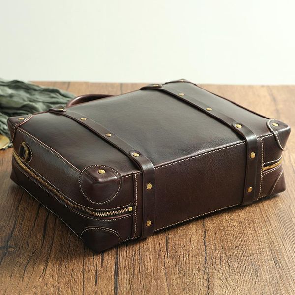 

briefcases men's briefcase genuine leather totes bag for documents shoulder male cow skin business messenger 15inch