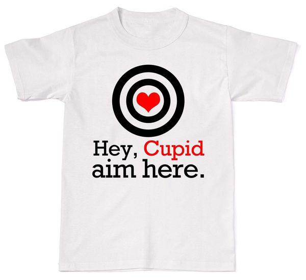 

2019 hey cupid aim here sweet love valentines mens womens cotton t-shirt t shirt sport hooded sweatshirt hoodie