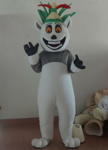 

mascot costumesking julian lemur mascot costume for halloween party a+, Red;yellow