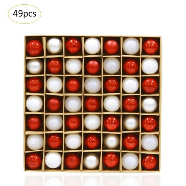 

49pcs 3см красочные украшения рождественской елки кулон безделушка висячие украшения главная день рождения декор xmas новогоднее украшение п