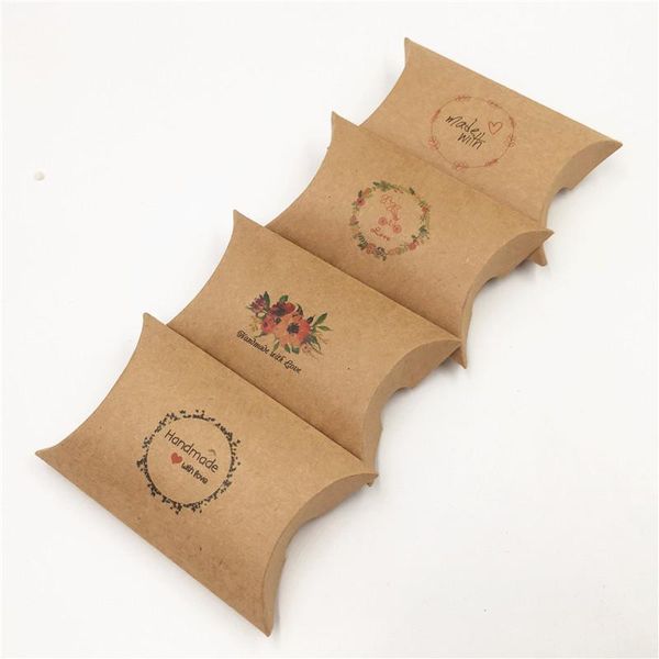 

10шт natural kraft pilllow shape box для подарков дисплей бумаги box свадеб конфеты поставка упаковка для подарков box bbywiw hotclipper