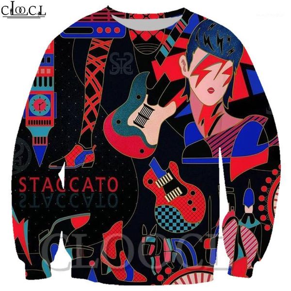 

cloocl harajuku popular sweatshirts 3d printed men/women streetwear colorful roll and rock hip hop streetwear sweatshirt1, Black