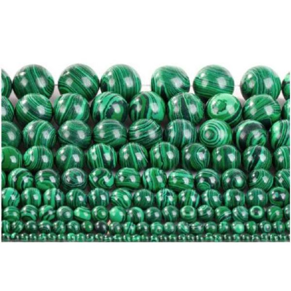 

round loose spacer beads natural malachite stone beads for jewelry making bracelet necklace diy wholesale 4 qylips