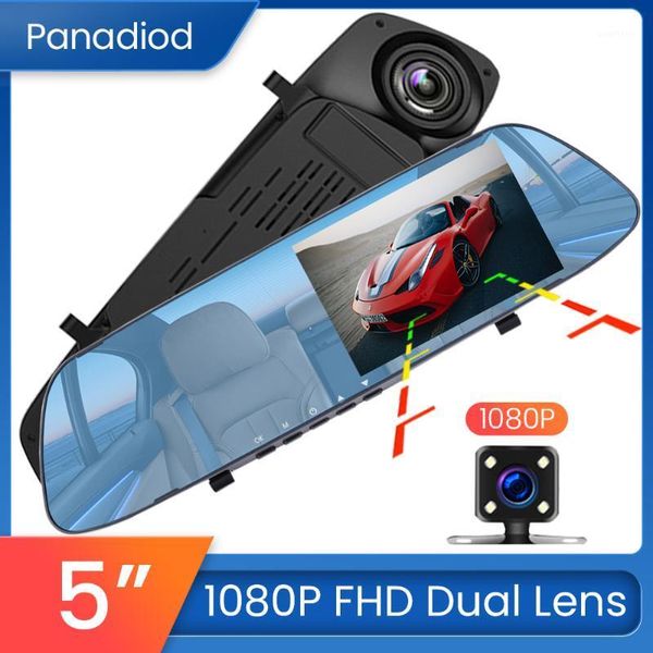 

5 inch 1080p car dvr fhd rear view mirror car camera dual lens auto video recorder night vision camcorder dash1