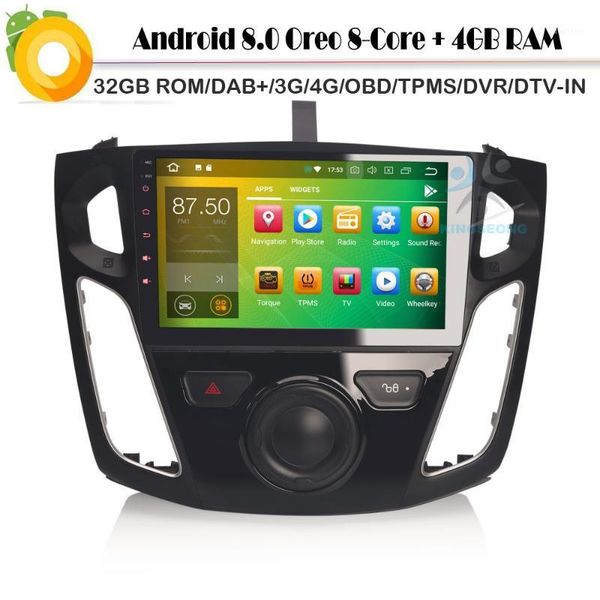 

octa core 9"android 8.0 autoradio dab+ bluetooth gps sat navi dvr car stereo radio player for focus wifi 3g 4g bt rds obd1