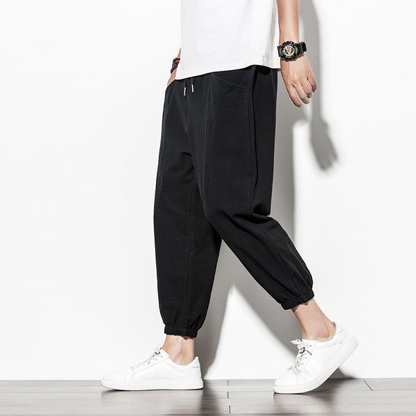 

streetwear harem pants men solid loose casual hip hop mens korean style plus size sweatpants 2020 male trousers