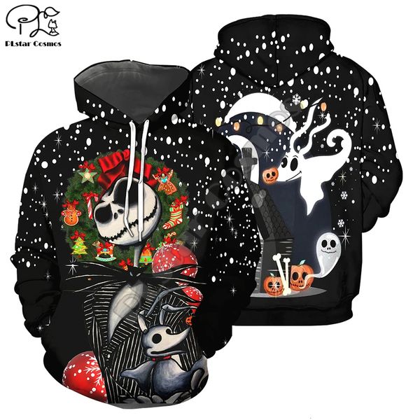 

michael plstar jack cosmos christmas halloween skellington nightmare myers before men/women 3dprint hoodies funny pullover a-10, Black