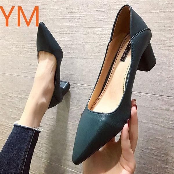 

dress shoes women pumps high heels single woman pointed toe pu leather wedding luxury female womens 35-401, Black