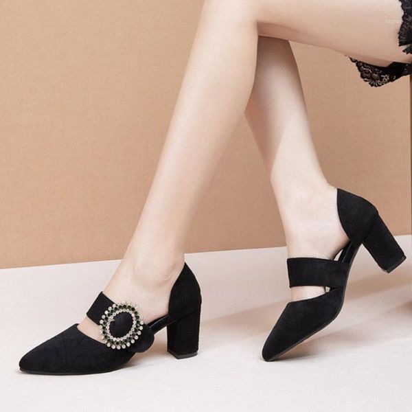 

women shoes fashion ladies summer sandals wild rhinestone thick with sets of feet sandals high heels simple chaussures femme1, Black