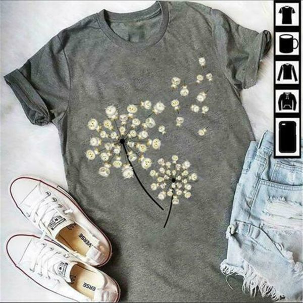 

owl dandelion ladies t-shirt sport grey cotton s-3xl short-sleeved tee shirt sport hooded sweatshirt hoodie