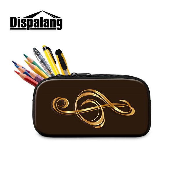 

Small Cosmetic Case For Traveling Makeup Pouch School Supplies Musical Note Printing Pencil Box Bag Children Boys Pencil Cases Free Shipping
