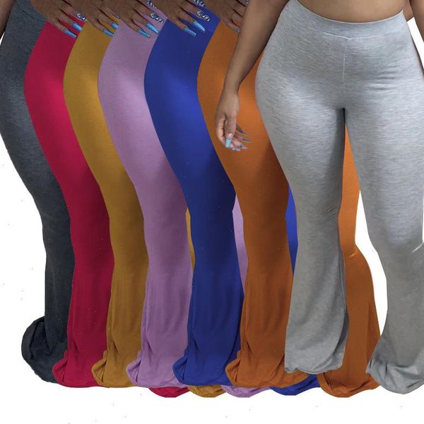 

fall 2020 sport women elastic wide leg flare pants leggings high waist trousers draped jogger pants sweatpants plus size, Black;white