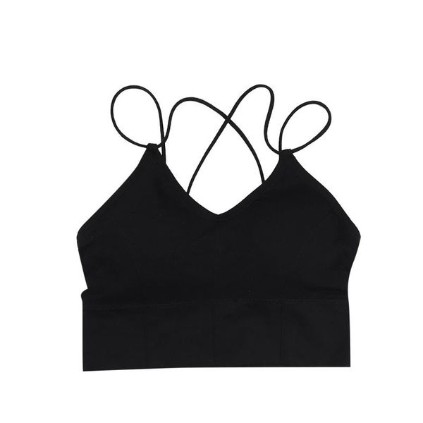 

v-shaped seamless tube ladies new sling bra without steel ring sports girl style running gather underwear bra underwear, White;black