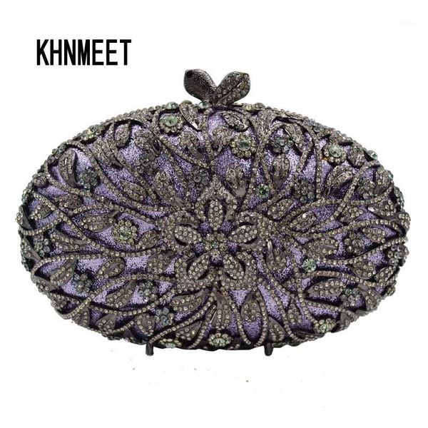 

evening bags luxury diamond crystal wedding purse marriage clutch women party female grey gold silver chain sc6481