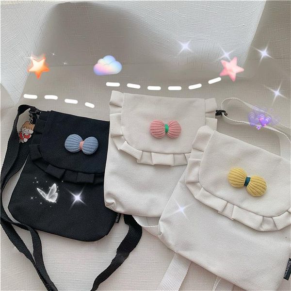 

6 colors simple cute bow jk school uniform messenger bag girls shoulder bags lolita cosplay all-match handbag women's bag purses