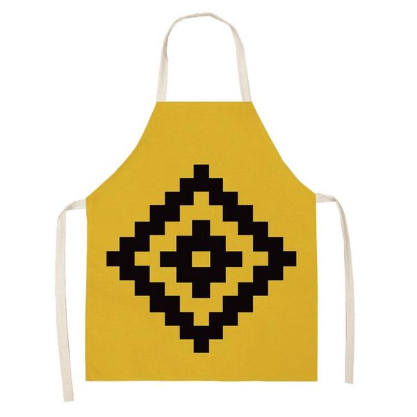 

желтый wq0113 узоры искусство кухня wear кулинария дом нагрудники взрослый геометрическая cleaning кук хлопок 1шт 5365cm фартук льняные фарт