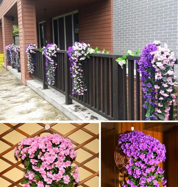 

decorative flowers & wreaths 18 branchs/bouquet artificial silk orchids flower vine wisteria rattan craft ornament for home wedding holiday