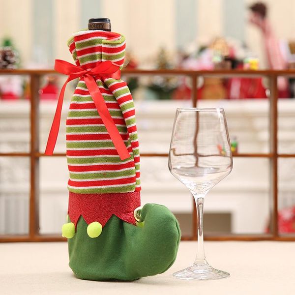 

luanqi 2020 christmas wine bottle cover bag christmas decoration for home xmas gift ornament natal 2020 noel new year gift decor qyljzq