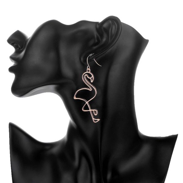 

jewelry europe and america cross border earrings line hollow flamingo earrings elegant alloy earrings, Golden