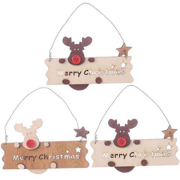 

christmas openwork letter elk 2021 pendant ornament xmas tree hanging decorations wooden gift navidad