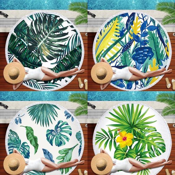 

распечатать зеленый завод пляжный полотенце абсорбирующая пикник serviette de plage sport yoga одеяло для ванной комнаты портативный пляжный