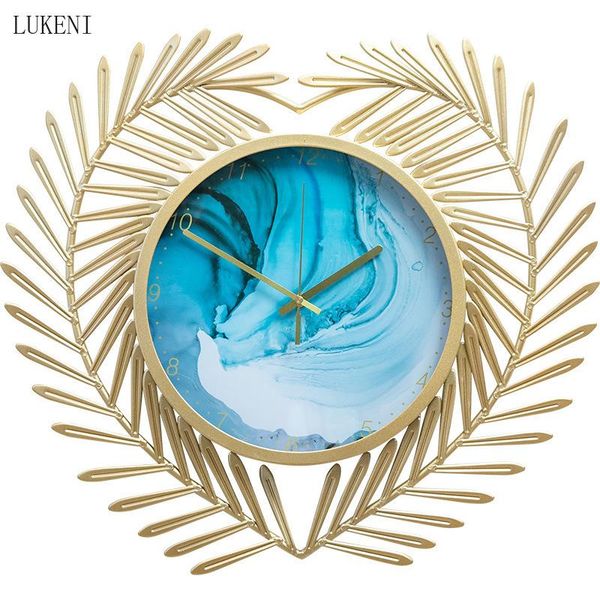 

nordic metal gold shape wall clock wall decoration living room room mute clock creative luxury decoration