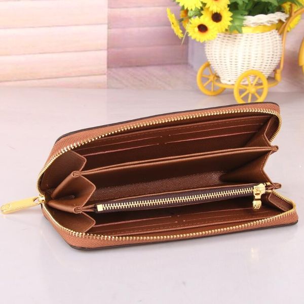 

2020 wholesale lady long wallet multicolor coin purse card holder original women classic zipper pocke, Red;black