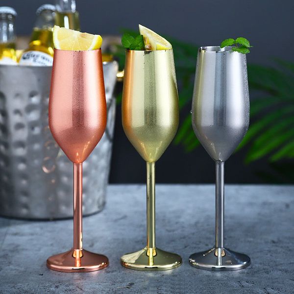 

stainless steel goblet stem champagne glasses 220ml/7oz, wine glasses 500ml/16oz silver/gold/rose gold wholesale bwf2419