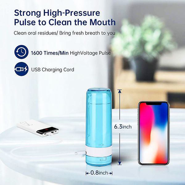

200ml water flosser cordless dental irrigator foldable teeth cleaner teeth whitening irrigator 5 jet tips 4 modes child perfections
