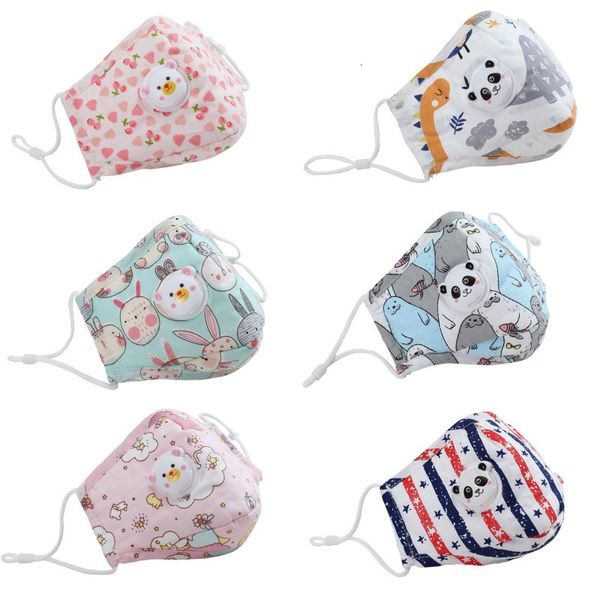 

cloth with printed kids valve cartoon reusable pm2.5 dustproof masks breather cotton face mask