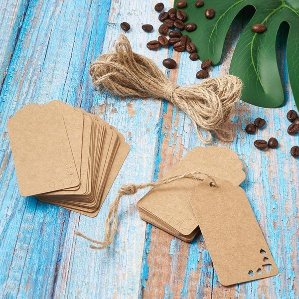 

jewelry display kraft paper price tags with hemp rope burlywood, 9x4.5x0.03cm; about 100pcs/bag jewelry bbyuhu
