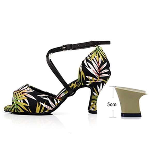 

2021 new gilrs leaves pattern latin dance woman soft sole bachata salsa dancing shoes for ladies waltz latino dance-shoes 1 7a8o, Black