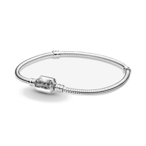 

2020 new european silver color moments sparkling star snake chain bracelet fit your diy bead charm z017, Black