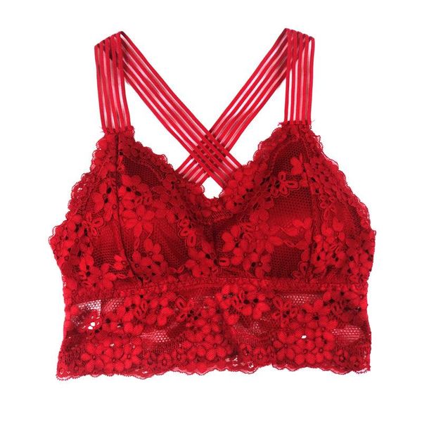 

bustiers & corsets 2021 tank summer fashion solid color underwear women lace strap bras tube cross beauty back, Black;white