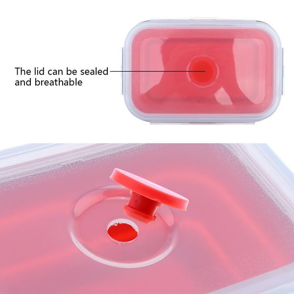 

800мл портативный прямоугольник силиконовые масштабируемость складной закуска бенто коробка с силиконовой уплотнительные заглушки для 40 230