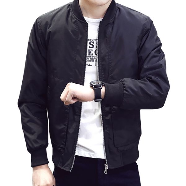 

new spring autumn casual solid fashion slim men bomber jacket male baseball men's windbreaker jackets coat men's jacket 4xl 201123, Black;brown